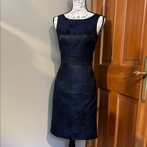 Elegant Navy with black floral Sleeveless H&M Dress
